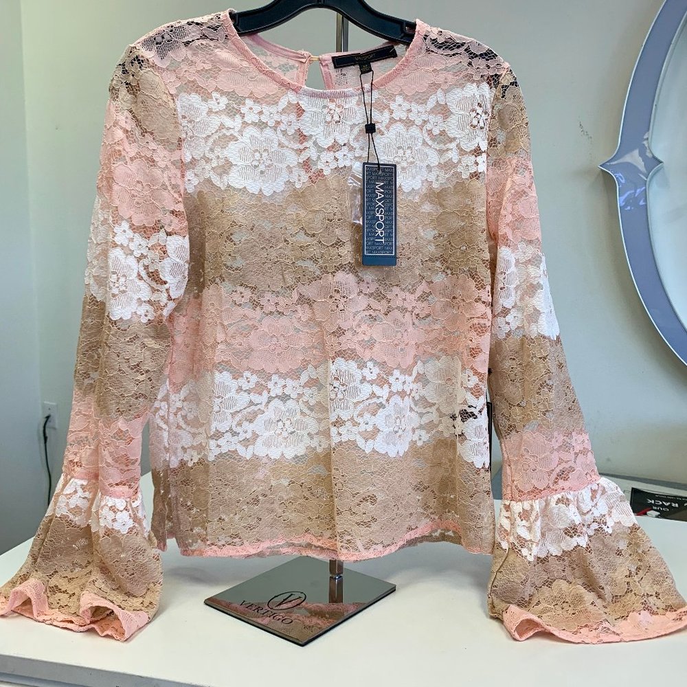 🌸BRAND NEW🌸 Max Sport Pink Floral Lace Blouse